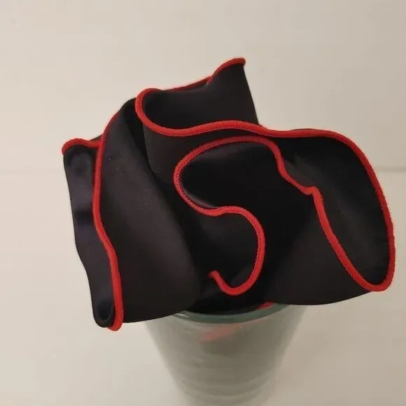 Black and Red Silk Scarf - Picture 2 of 3